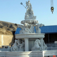 Gran decoración de jardín al aire libre cascada de piedra de mármol escultura estatua de la fuente